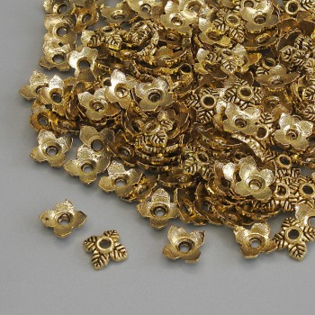 Bead cap findings in gold color, 5x1 mm diameter cap with 1 mm hole, packaging 20 g (~160 pcs)