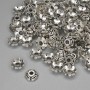 Cap Findings for Beads, Jump Ring Cap, metal color Silver, diameter 6.5×1 mm ± hole, diameter 1.8 mm ± packaged 20 g (~88 pcs)