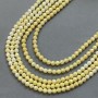 Beads Czech Crystal Yellow Multicolor with Petrol Coating on Thread, Faceted Round 6mm + - length 38cm +