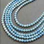 Beads Czech Crystal Blue multicolor with fuel spray on thread faceted ball diameter 6mm ±, length 38cm ±