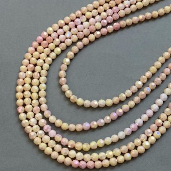 Beads Czech Crystal multi-color with gasoline-like iridescence on a thread faceted ball, diameter 6mm + -, length 38cm +