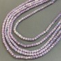 Beads Czech Crystal purple with gasoline finish on thread, faceted cube, diameter 4x4mm +-, length 38cm +