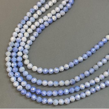 Beads Czech Crystal blue multicolor on thread faceted ball, diameter 8mm + -, length 38cm +