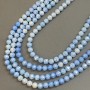 Beads Blue Czech Crystal faceted round bead on thread, diameter 8mm + -, length 38cm +