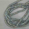 Gray Faceted Beads Czech Crystal on a Thread, gray transparent with gasoline coating, faceted rondelle, diameter 8x6mm +-, length 38cm +-