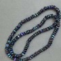 Crystal Beads in Swarovski Style, White with Petrol Tint, 6×3.5 mm, 49 cm ± on Fishing Line