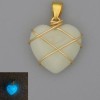 Pendant Heart in Beaded Onyx Blue Glow 21×21 mm, diameter 30 mm