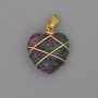 Heart Pendant in Zoisite Wrapped 21x21mm +-, diameter 30mm+