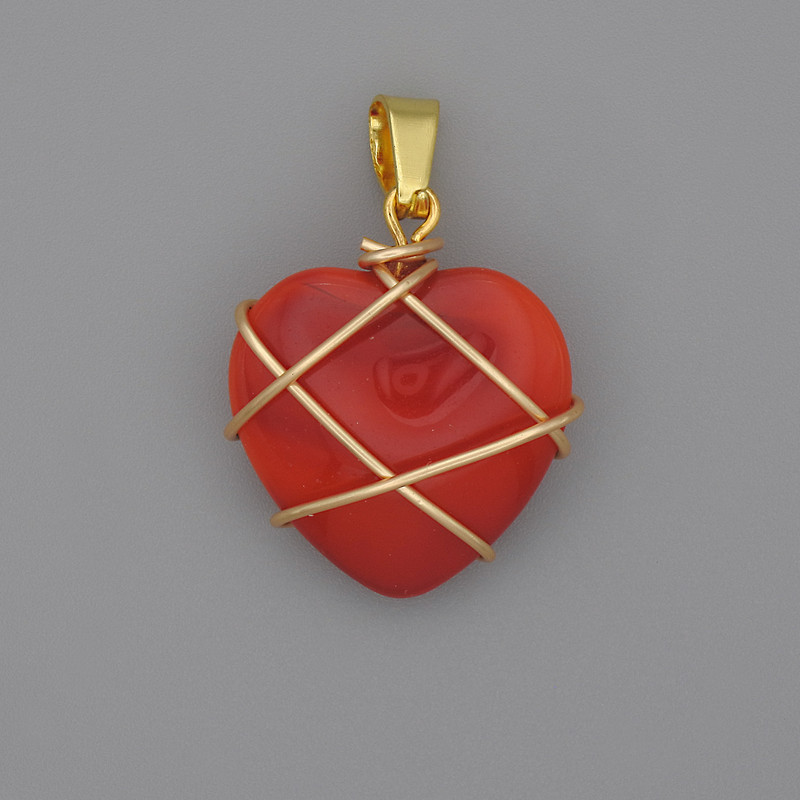 Pendant Heart in Weave Turmaline 21x21 mm±, diameter 30 mm±
