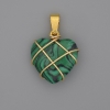 Pendant Heart in Malachite Weave 21x21mm+-, diameter 30mm+