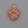 Heart Pendant in Wire-Wrapped Chalcedony 21x21mm ±, diameter 30mm ±
