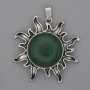 Sun Pendant Chrysoprase 39mm +-, length 46mm+