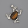 Frog Pendant with Tiger's Eye 29x28mm±, length 37mm±