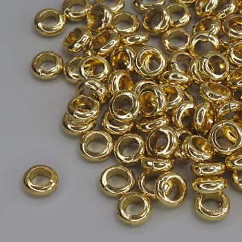 Bead bail insert, metal color: gold, diameter 6x2.5 mm ± hole diameter 3.5 mm, packaging 20 g (~93 pcs)