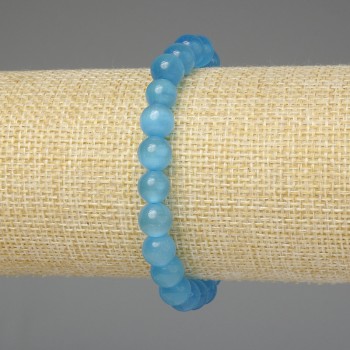 Bracelet Azure Cat's Eye Smooth Bead 8mm+-, length 18cm+-, stretch