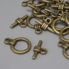 Toggle Clasp, bronze tone, round 15x3mm±, round 9.5mm±, hole diameter 7mm±, bronze color with matte finish, pack of 15