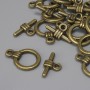 Toggle Clasp, bronze tone, round 15x3mm±, round 9.5mm±, hole diameter 7mm±, bronze color with matte finish, pack of 15