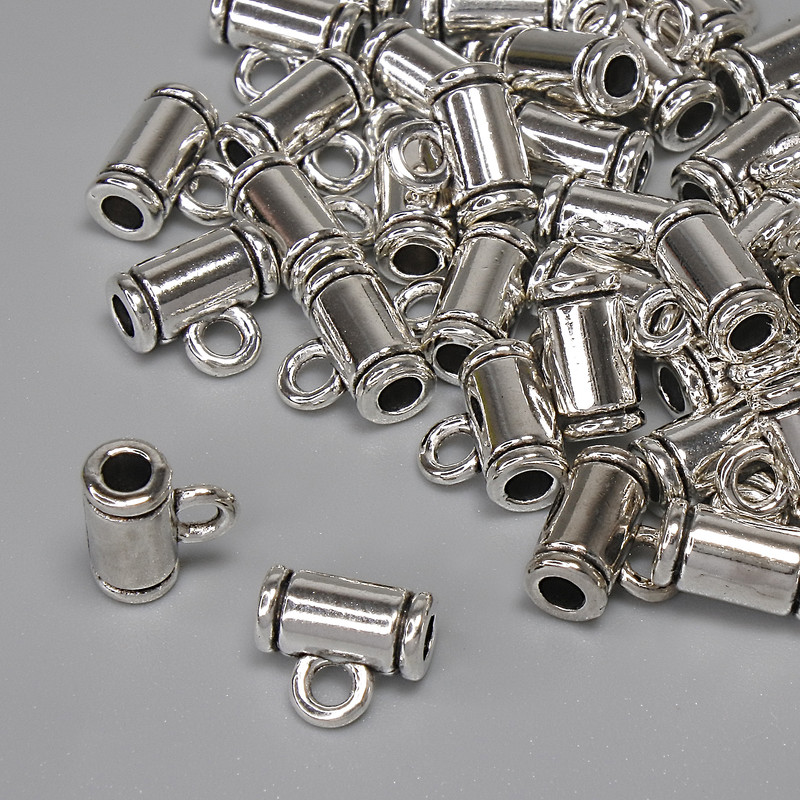 Toggle bail color of metal silver, diameter 8×4mm± hole, diameter 2mm± packaging 20g (~ 40 pcs)