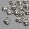 Pendant Heart, silver-tone color, diameter 12x9 mm ± hole for ear 2.4 mm ± packaging 16 pcs