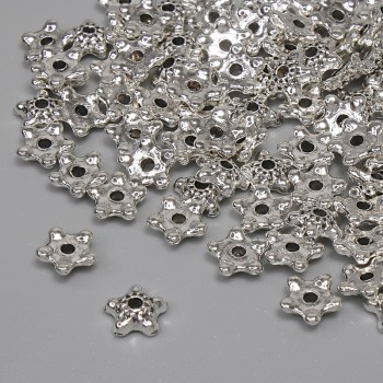 Cap-cap Findings for Bead with Metal Color Silver, diameter 5×1.5 mm± hole 1.2 mm± packaging 91 pcs