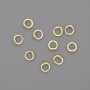 2-Row Connectors Rings, 5x2 mm ± hole 3.3 mm, gold-tone metal, packaging 10 pcs