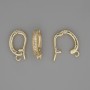 Removable bail for pendants, diameter 18x3mm± with white crystals, gold-tone metal