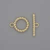 Toggle Clasps, toggle clasp, diameter 22x2, 5mm+- circle, diameter 15mm+-, hole diameter 10mm+-, gold-tone metal