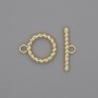 Toggle Clasps, toggle clasp, diameter 22x2, 5mm+- circle, diameter 15mm+-, hole diameter 10mm+-, gold-tone metal