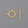 Toggle Clasp, gold-colored metal, diameter 21×3, 5mm± ring, diameter 13mm±, hole diameter 8mm±