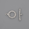 Toggle Clasp, silver color finish, diameter 21x3 mm, 5 mm ± circle, diameter 13 mm ±, hole diameter 8 mm ±, silver metal color