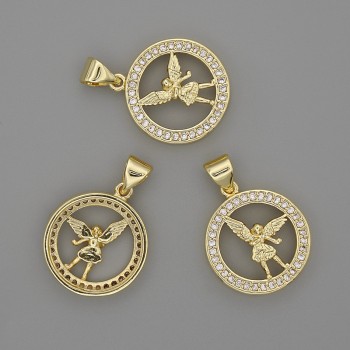 Angel Pendant 16mm+-, length 22mm+- golden metal