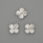Clover Pendant 14x14mm±, length 17mm±, silver-toned metal