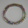 Rainbow Hematite Faceted Square Rondelle Beads 4x2 mm on Fishing Line, 40 cm length
