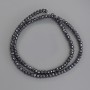 Hematite Beads Faceted Rondelle 4x3mm+- on Thread, length 40cm+