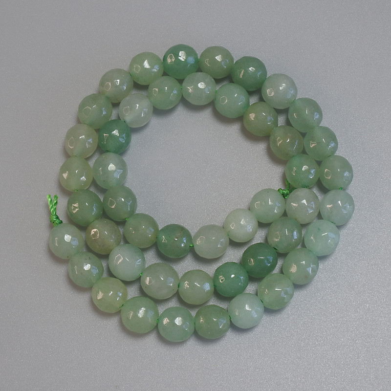 Faceted Jade Beads 8mm on Thread, 39cm+/- length