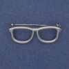 Brooch Glasses in Silver Metal 40x16mm+