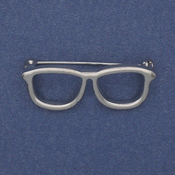 Brooch Glasses in Silver Metal 40x16mm+