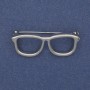 Brooch Glasses in Silver Metal 40x16mm+