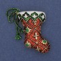 Brooch 'New Year Boot' enamel in golden metal 45×34mm +