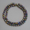 Rainbow Hematite Faceted Round Beads 6mm+ on Beading Wire, 38cm+ length