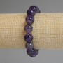 Amethyst Bead Bracelet smooth ball, diameter 12mm±, length 18cm± stretch