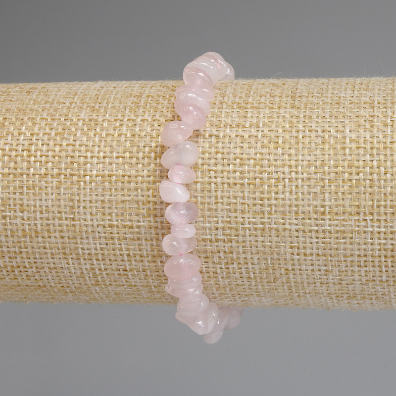 Pink Quartz Chip Bracelet 8-9x3-5mm+-, length 18cm+- stretch