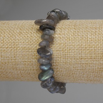 Bracelet Labradorite faceted, diameter 11-15×3-6mm+-, length 18cm stretch