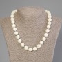 Mother-of-pearl necklace smooth bead, diameter 12mm±, length 50cm± with clasp