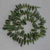 Diopside Chip Beads, 11-15×1-2, 5mm+/- beads 3mm+-, length 39m+/- on thread