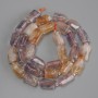 Amethyst Beads, Briolette Cut, diameter 11-12×6-8mm ±, with 3mm seed beads ±, length 40cm ± on thread