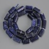 Sodalite Beads, Tumbled, 11-13×6-7 mm, ± 3 mm seed beads, 40 cm length on thread