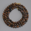 Tiger’s Eye Beads, faceted round beads, 4.5 mm diameter, 39 cm length on thread