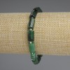 Emerald Bracelet with Faceted Stones, 11×6-7mm +/-, 3mm Seed Beads +-, Stretch 18cm +/-