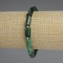 Emerald Bracelet with Faceted Stones, 11×6-7mm +/-, 3mm Seed Beads +-, Stretch 18cm +/-